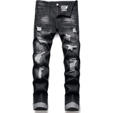 Men's Straight Ripped Fit  Dark gray Jeans